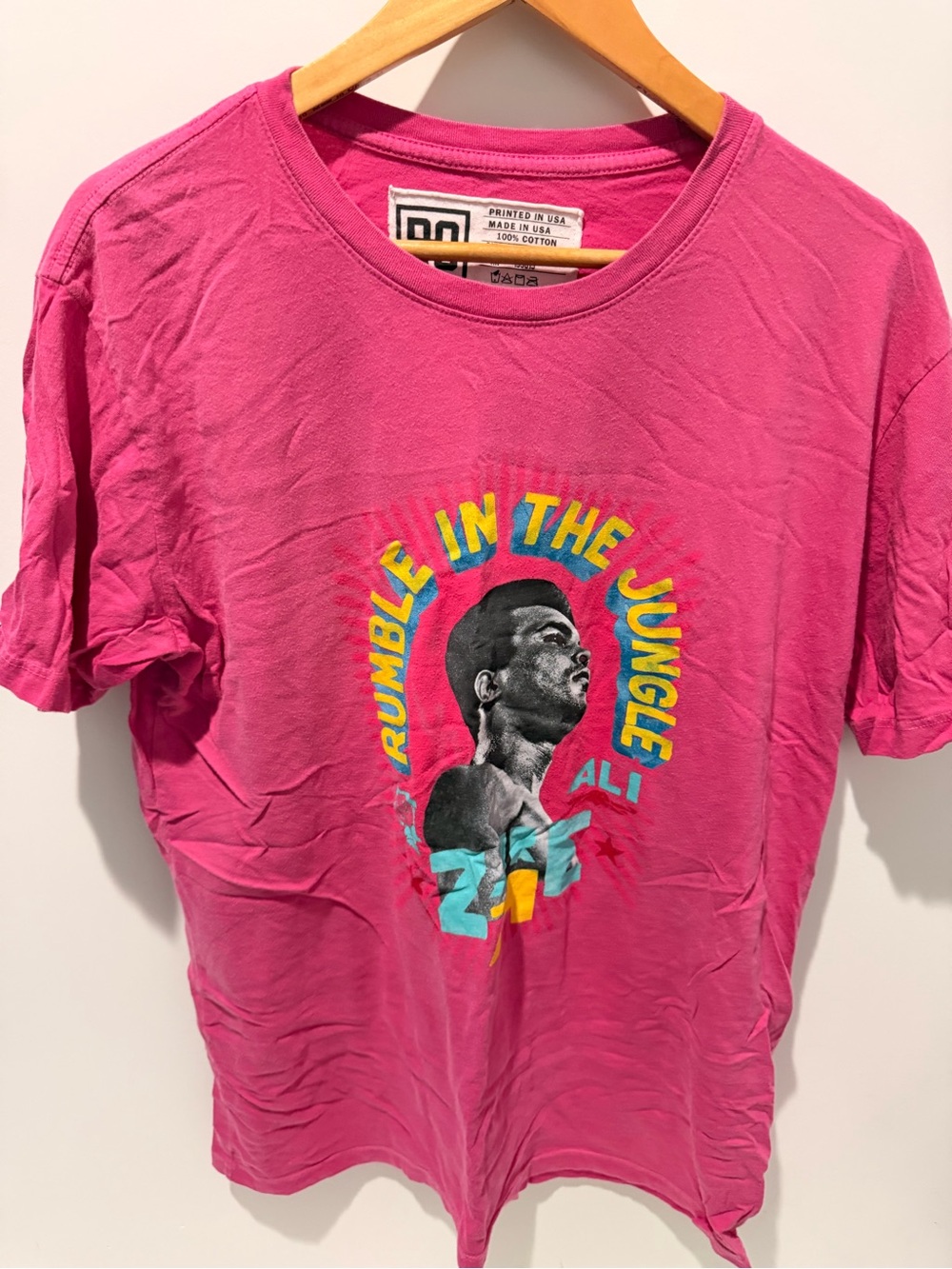 Roots of Fight Men's Pink 'Rumble in the Jungle' Muhammad Ali size XL